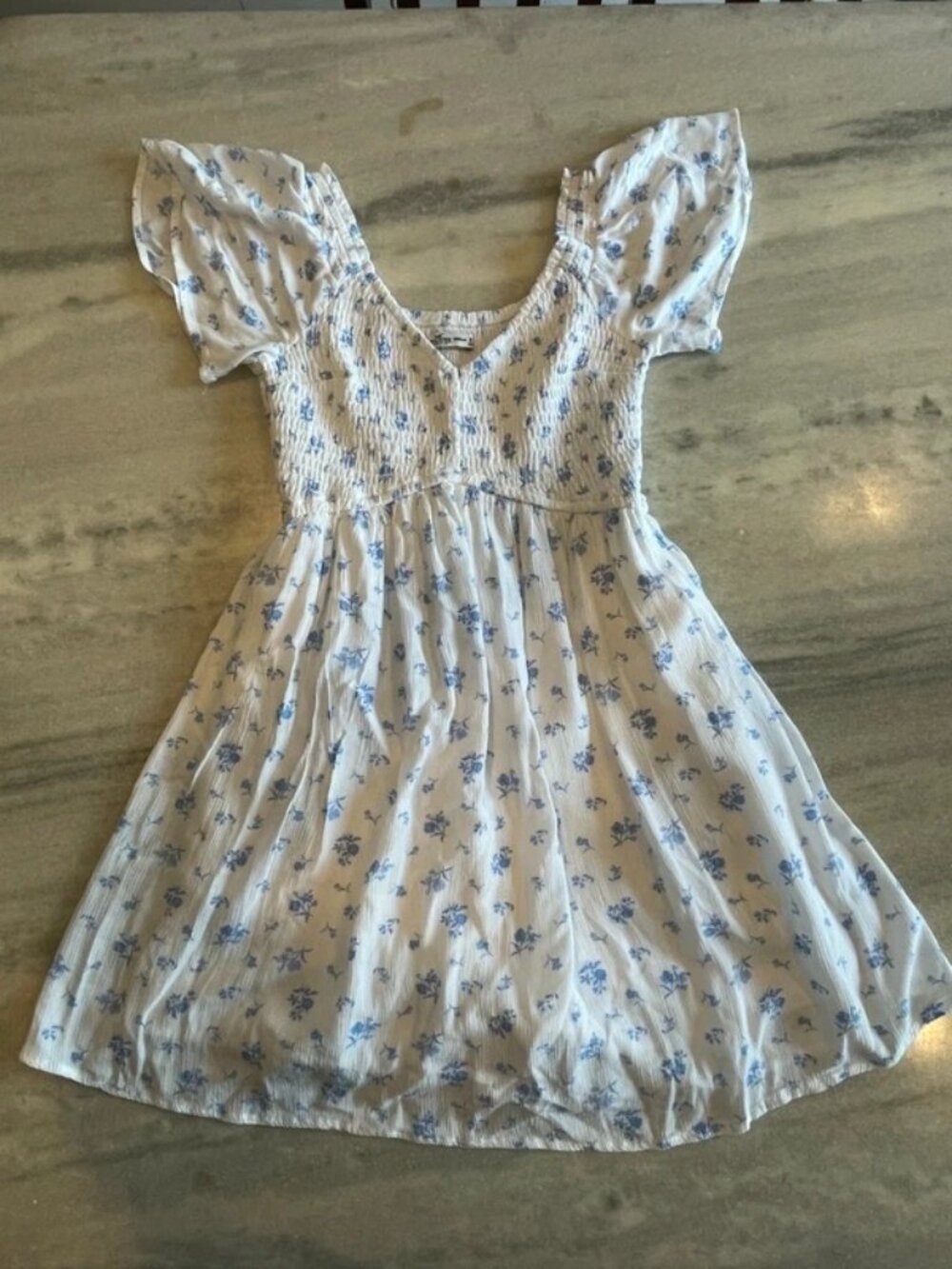 Hollister Girls White Blue Mini Dress XS